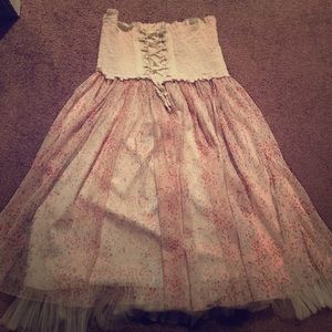 Boho Strapless Floral Dress