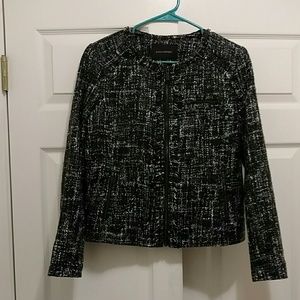 Fringe zip front suit jacket