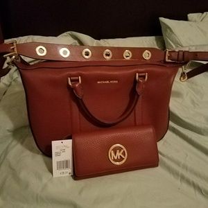 MICHAEL Kors Brick color Leather wallet and purse