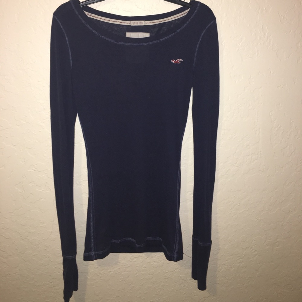 Navy blue long sleeve shirt
