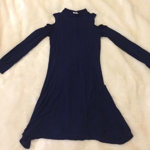 Navy blue Cold Shoulder Dress