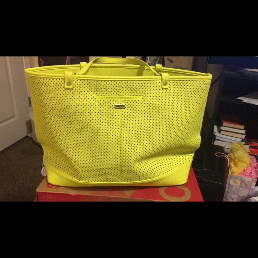 Large yellow tote bag