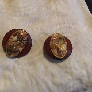 A pair of clip on earrings