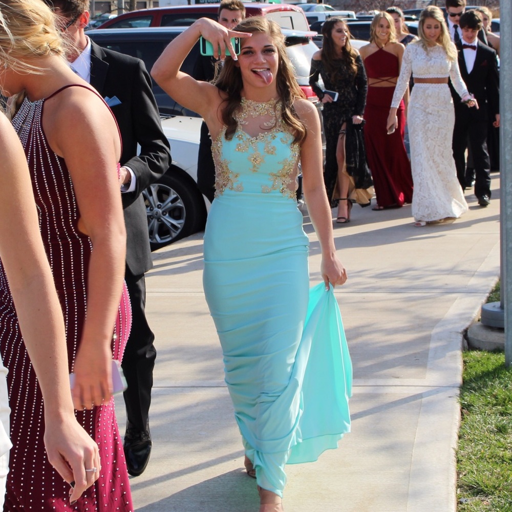 Light blue prom dress