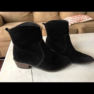 Black suede booties