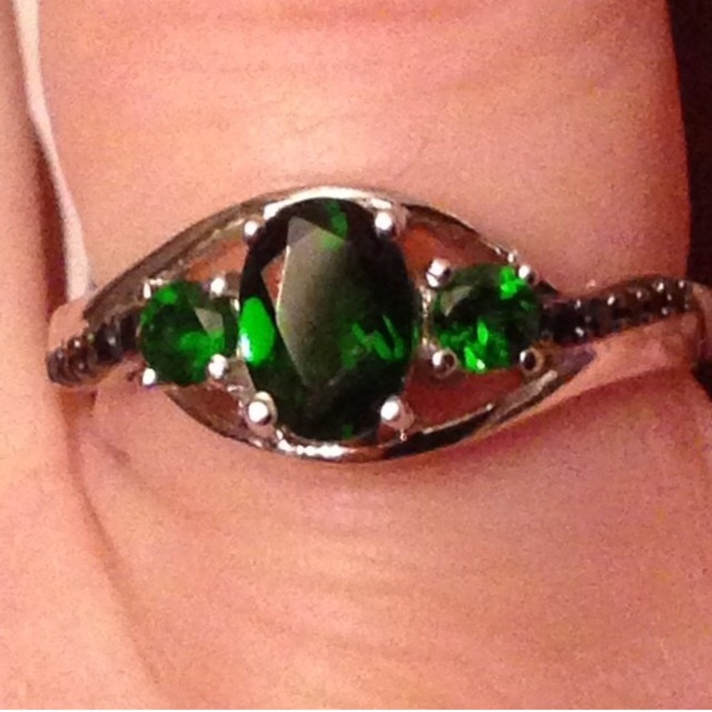 NWT! Rare! Russian Chrome Diopside +Spinel Ring
