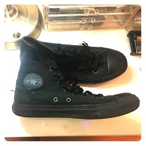 ALL BLACK CONVERSE HIGH TOPS