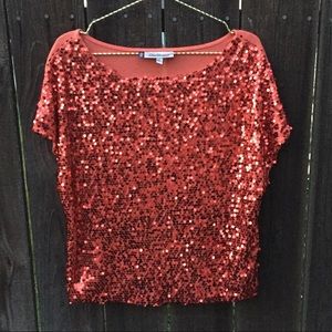 Red/Orange Sequin Top