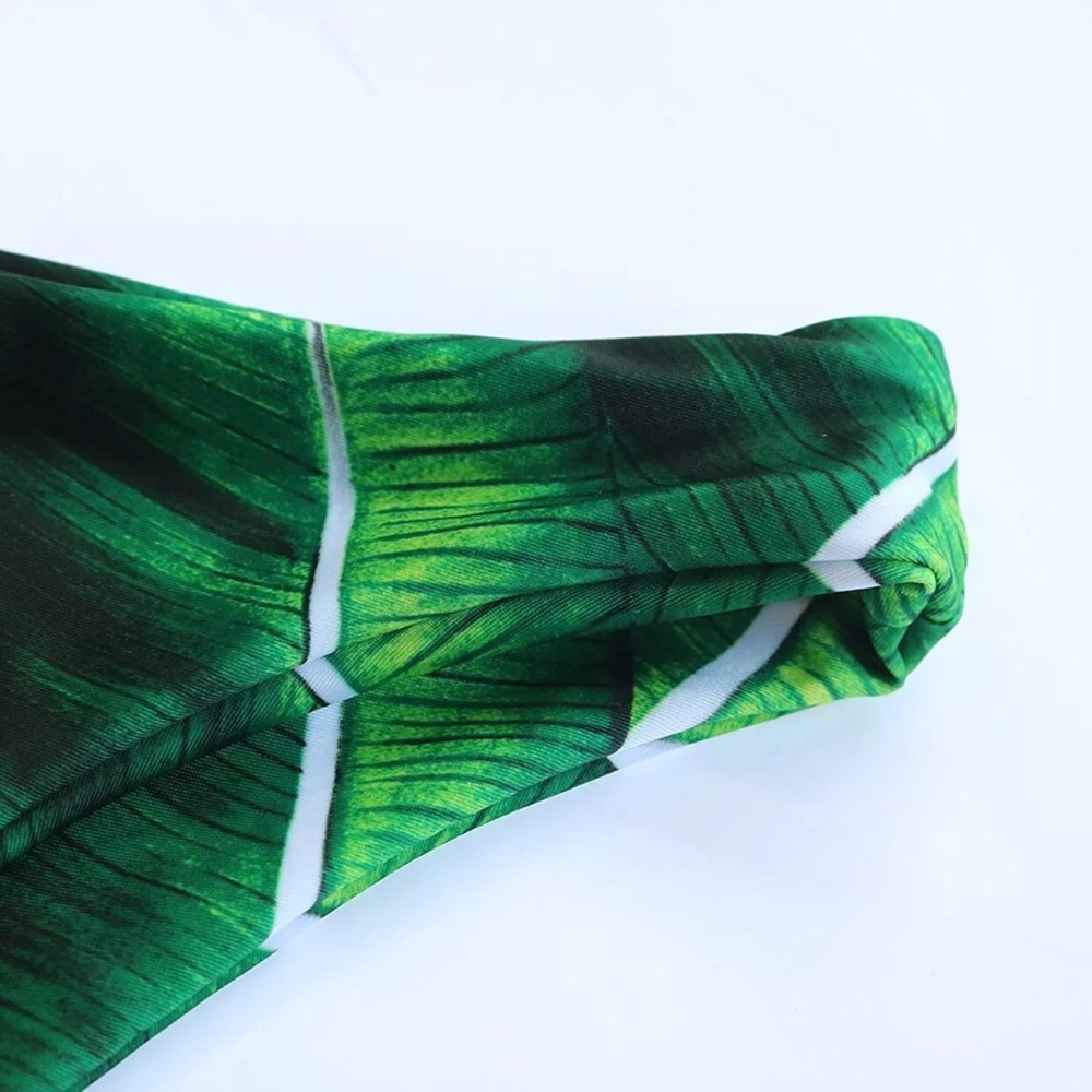 🌴RESTOCK🌴GREEN AND WHITE PALM LEAVES BIKINI - Picture 7 of 8