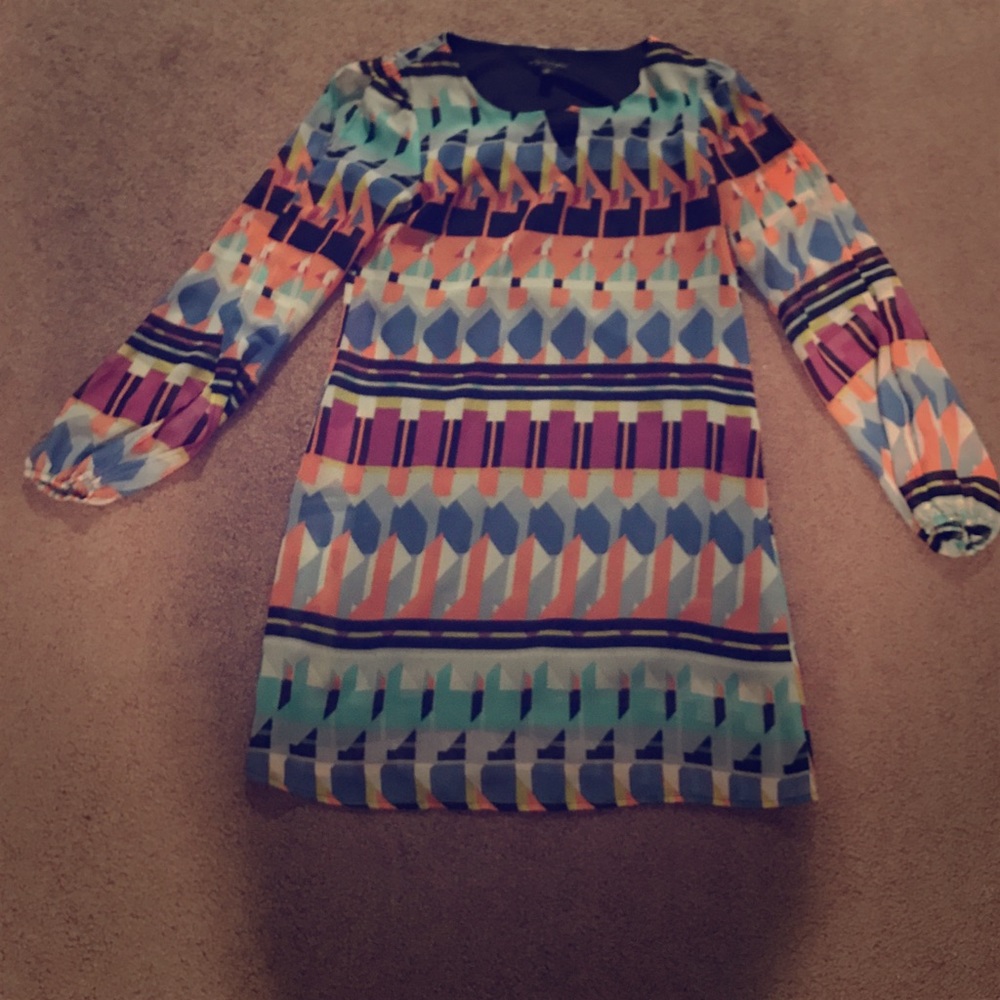 Long Sleeve Geo Dress