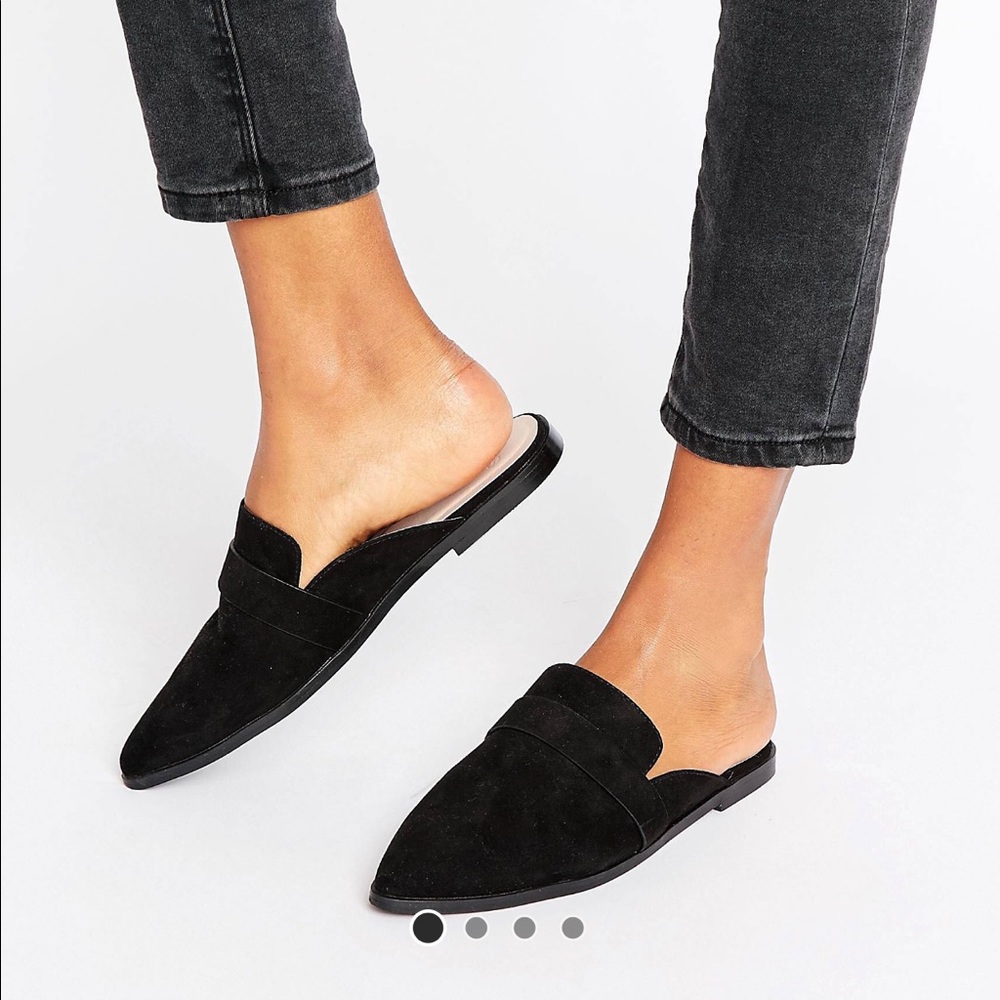 Asos black flat mules
