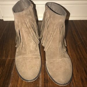 Tan booties with tassels sz 8 1/2