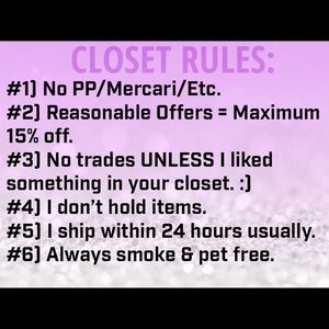 💀💜CLOSET RULES 💜💀