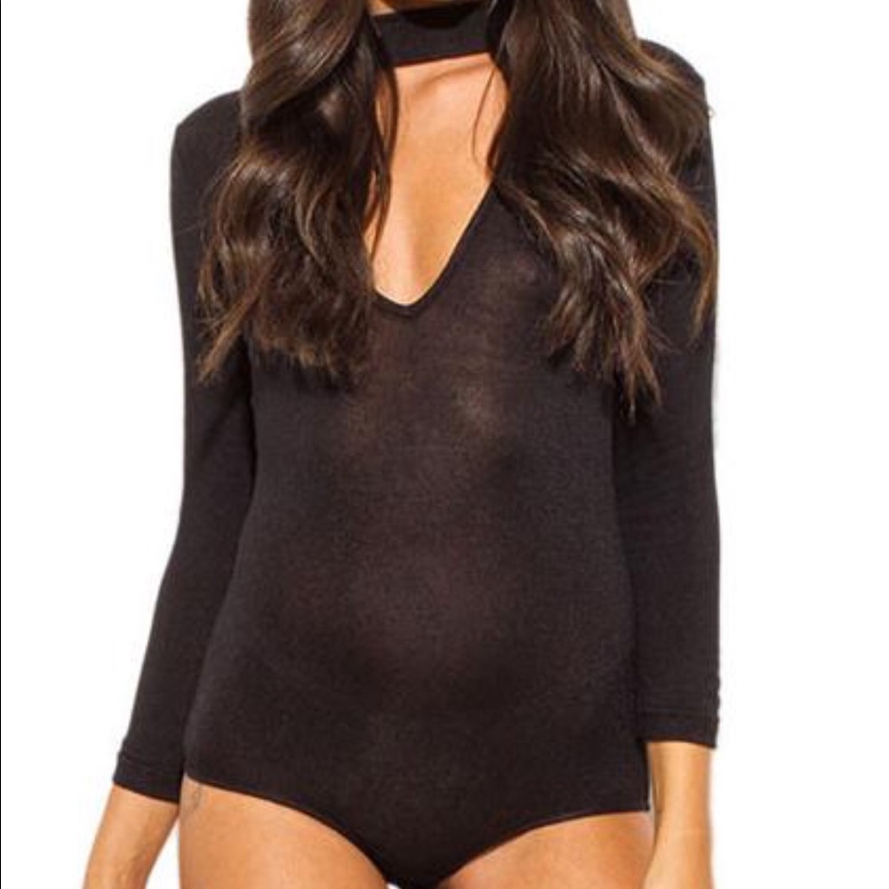 Choker Mock Neck Bodysuit