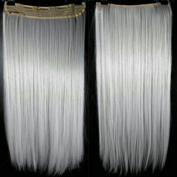 Silver Gray Full Head Clip In Extension