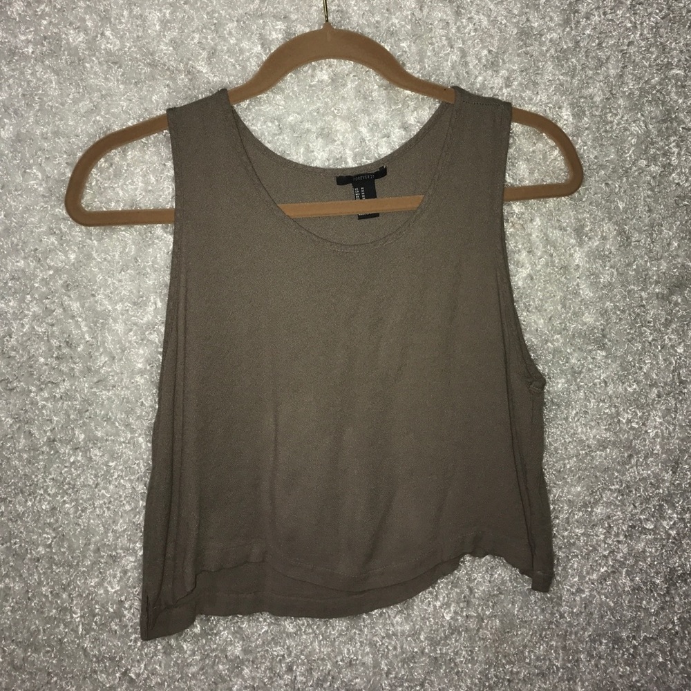 Taupe crop tank