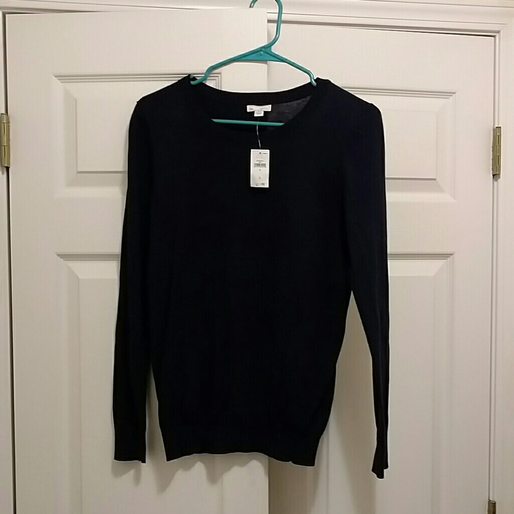 Navy  cotton nylon silk pullover