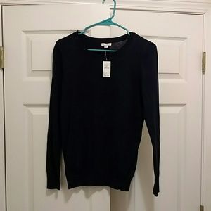 Navy  cotton nylon silk pullover
