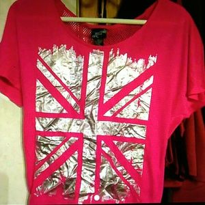 Hot pink union jack top