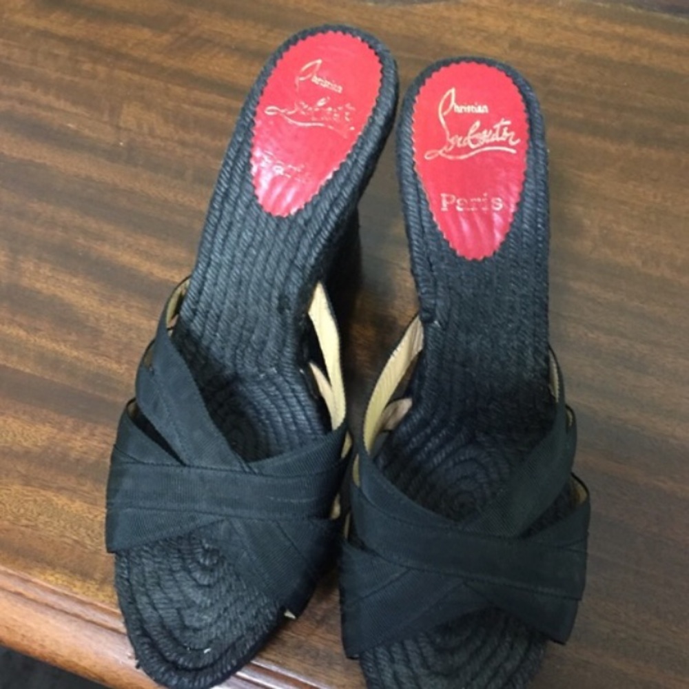 Authentic Christian Louboutin Espadrille Wedges