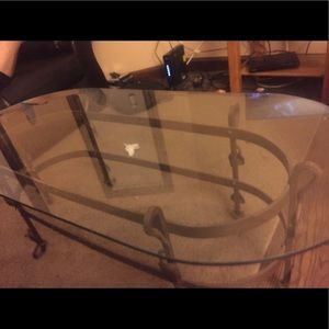 Oval shaped glass table for any occasion!!