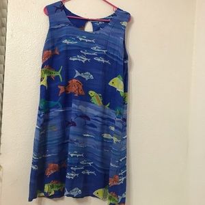 Jams World Bounty Blue Multi Fish Summer Dress