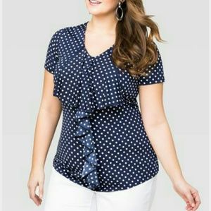 RUFFLED POLKA DOT TOP