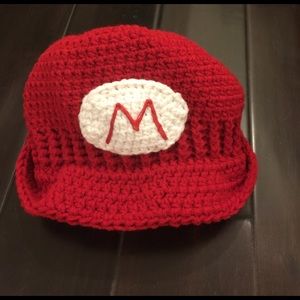 Hand knitted Super Mario hat