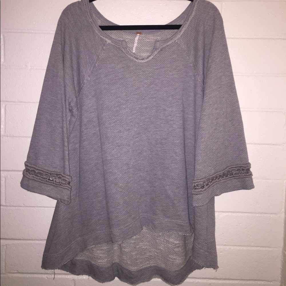 Free People gray swing blouse