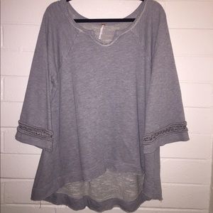 Free People gray swing blouse