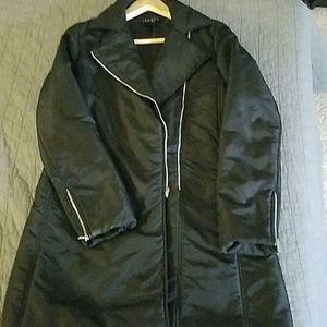 S Theory Trench Puffer Jacket. Zipper accents