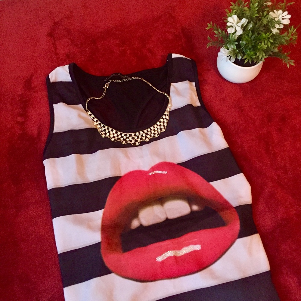 TODAY'S SALE✨ Striped Tank with See-Through Back