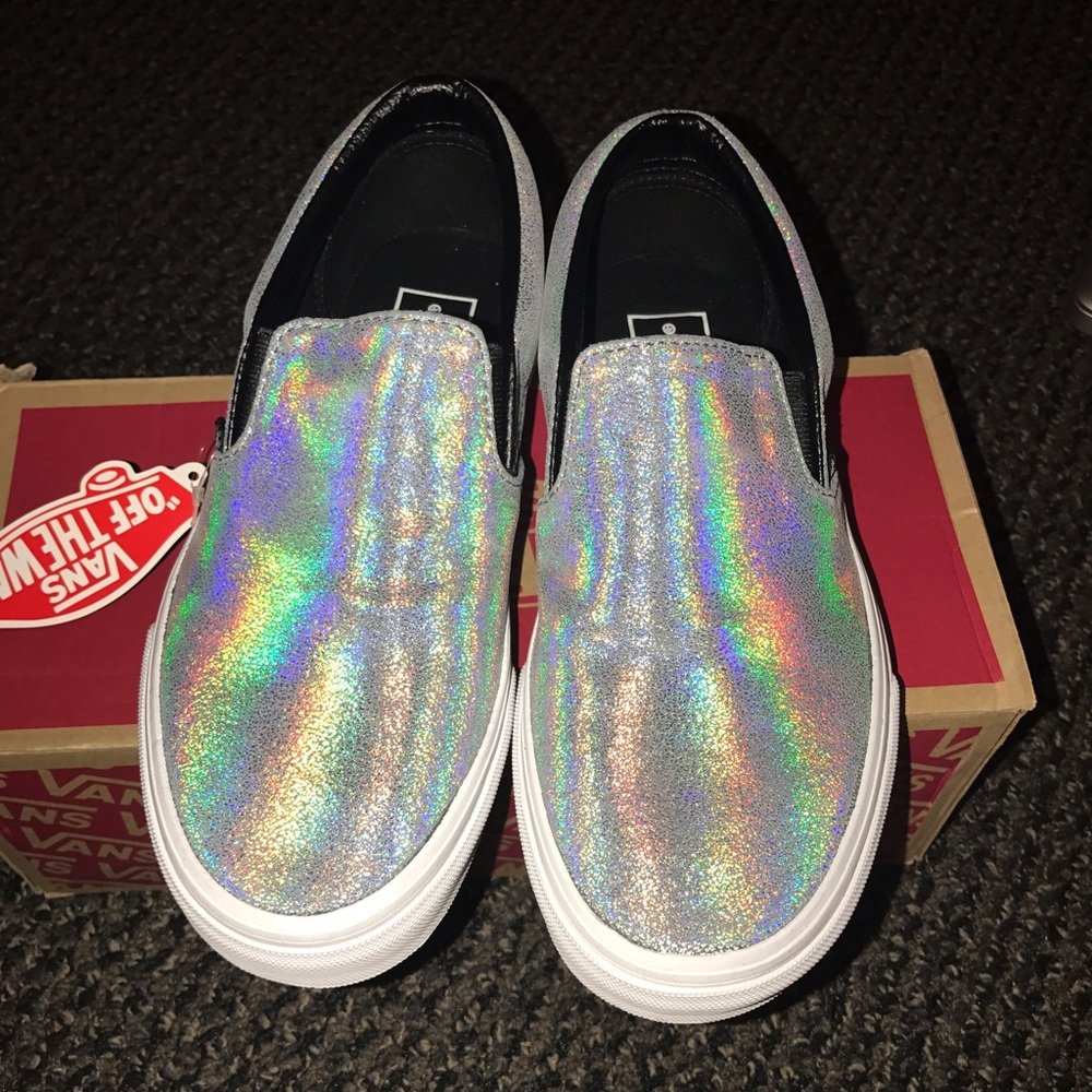 Matte Iridescent Vans Slip-ons