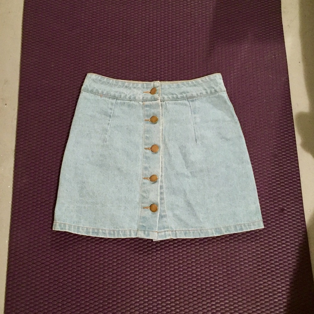 Denim button up skirt