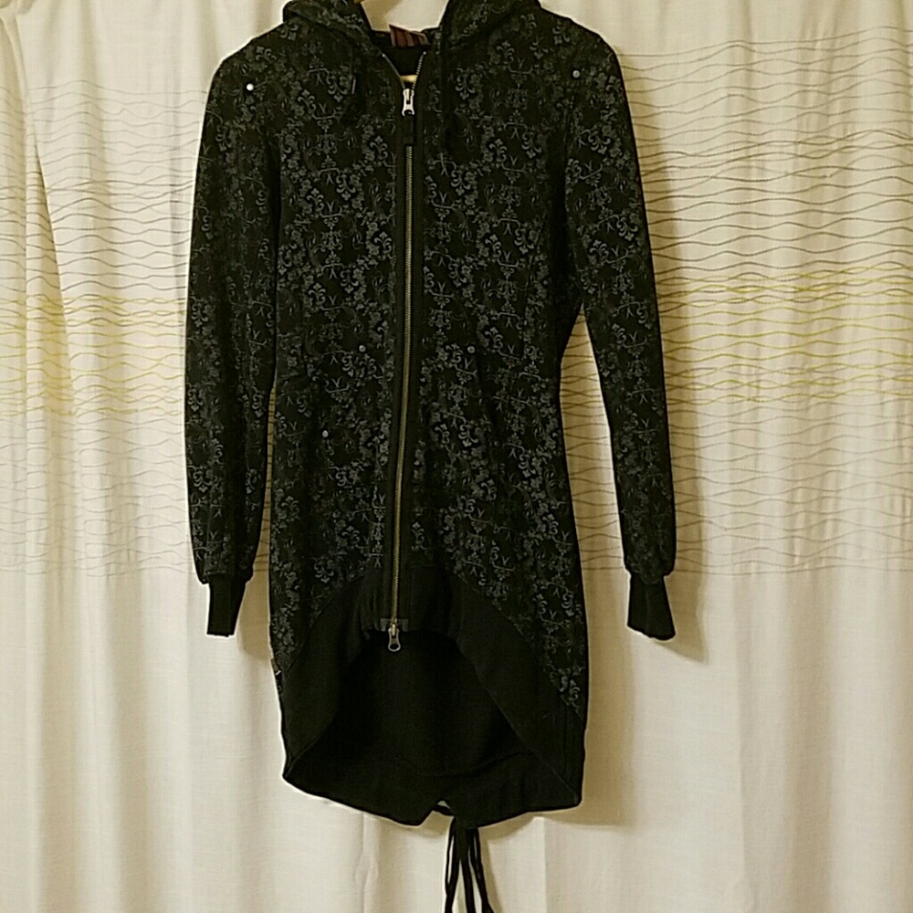 Sm Tripple 5 Soul Hi Low Hoided Zip Up Sweater