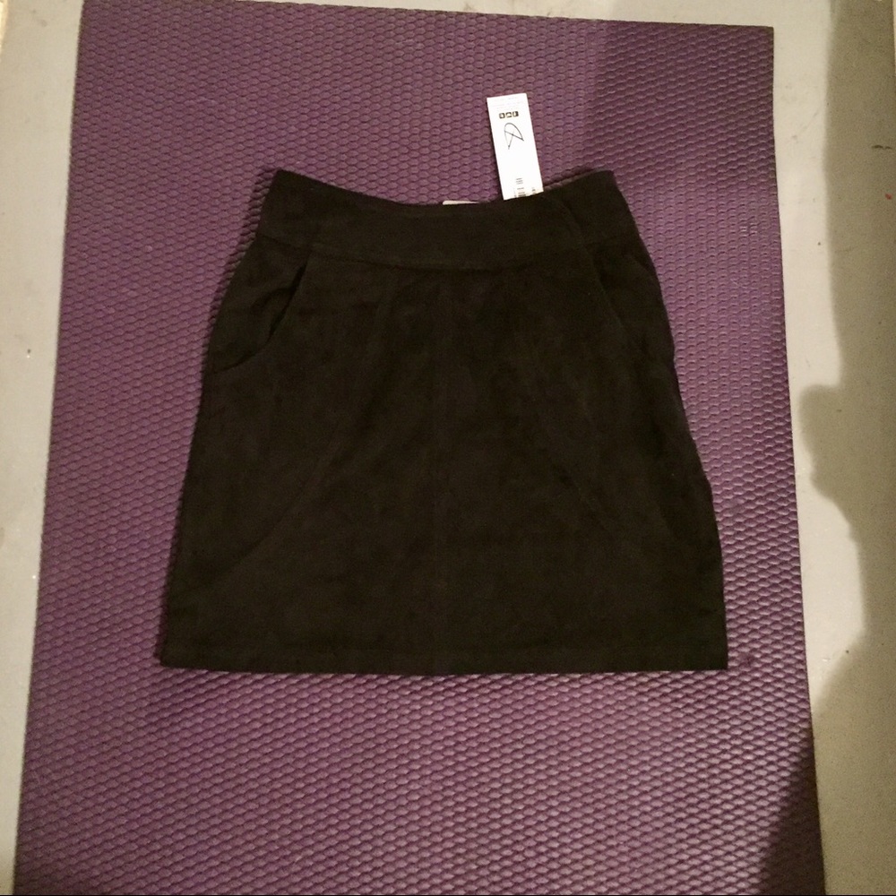 Black suede skirt
