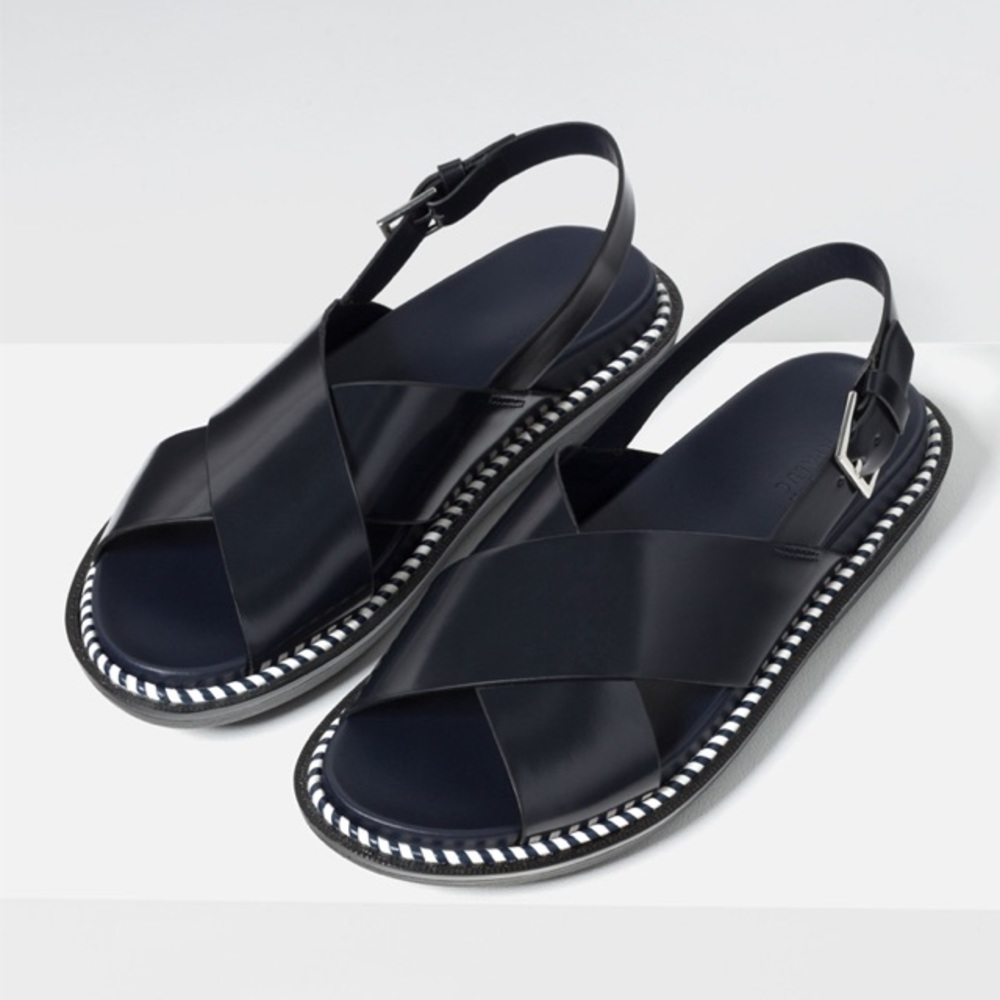 ZARA Cross Strap Sandals NWOT