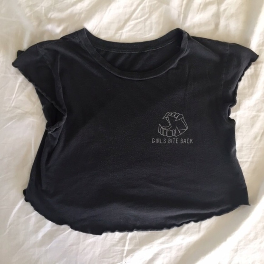 Dark grey girls bite back crop top