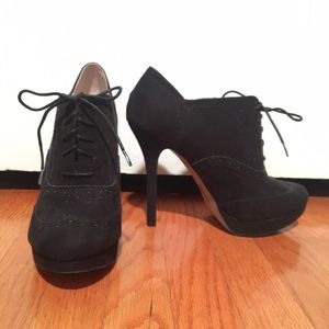 Black Bootie Lace Up Heels