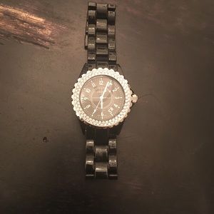 Chanel Ceramic J 12 style watch with crystals