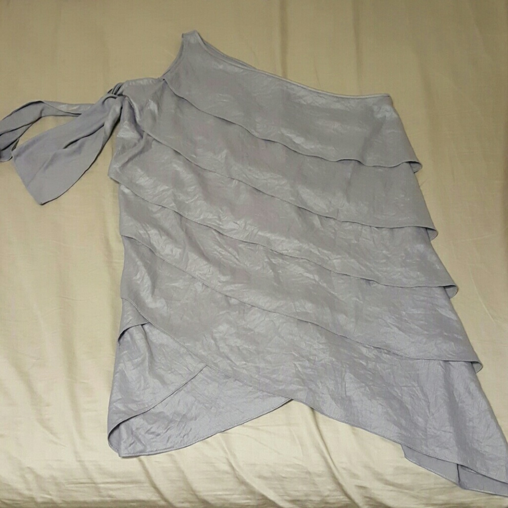 BCBG asymmetrical one shoulder tiered dress