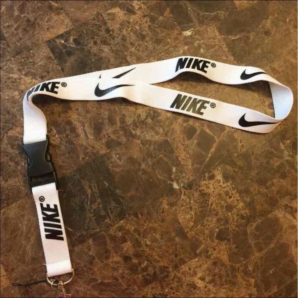 White & black Nike lanyard keychain
