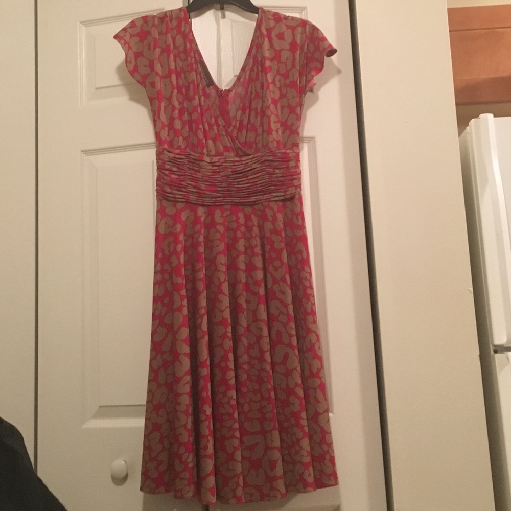 Red patterned spring dress