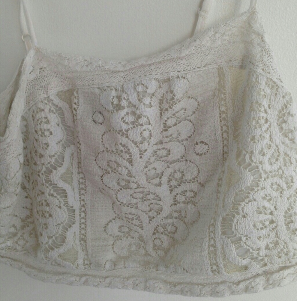 White Lace Crop Top