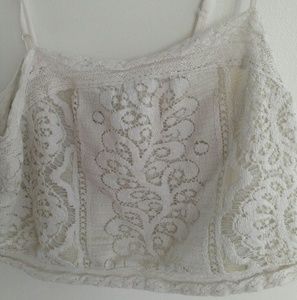 White Lace Crop Top