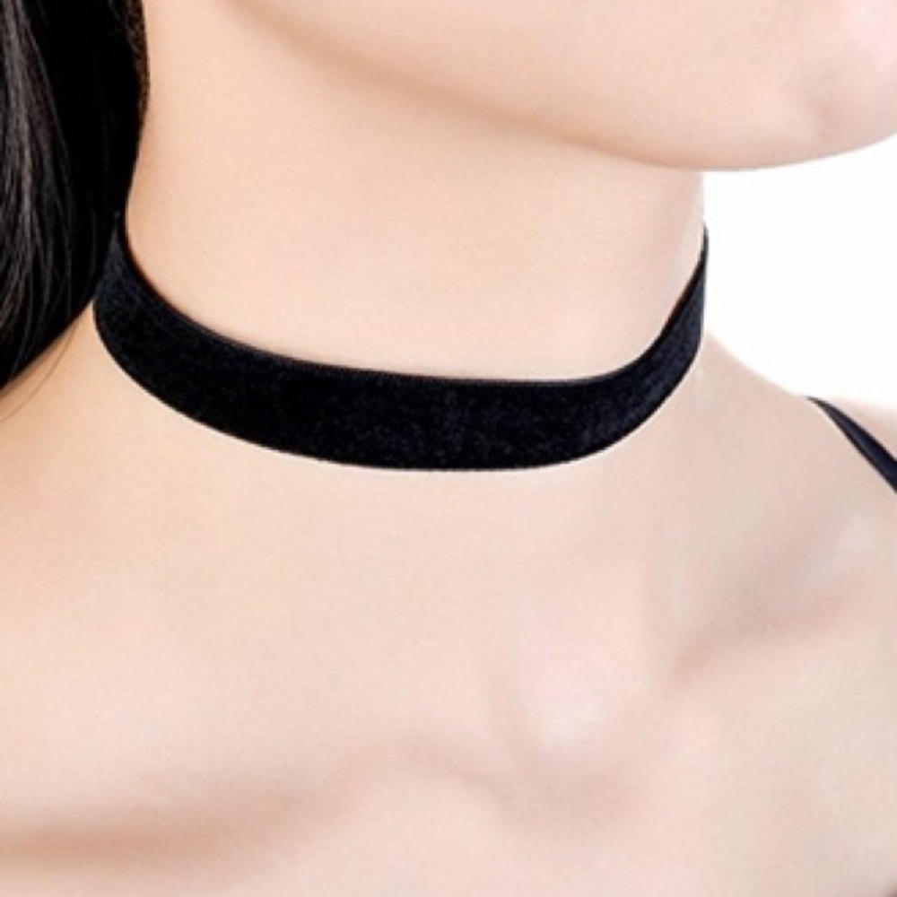 Sexy Black Felt Choker 12.2" +/- 2"