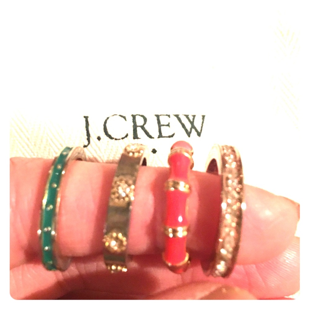 J Crew set of four rings