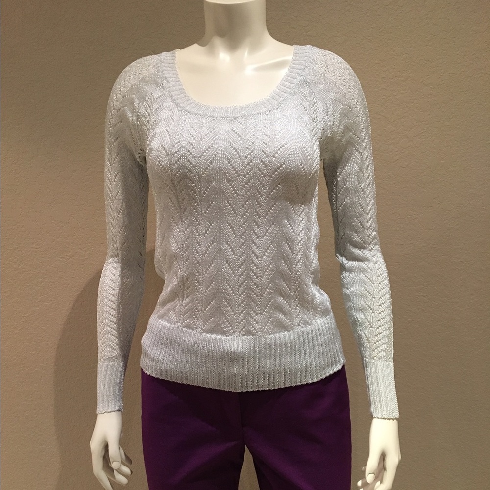 The LIMITED Silver Metallic Sparkle Sweater