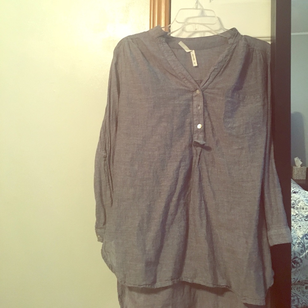 Chambray thin blouse