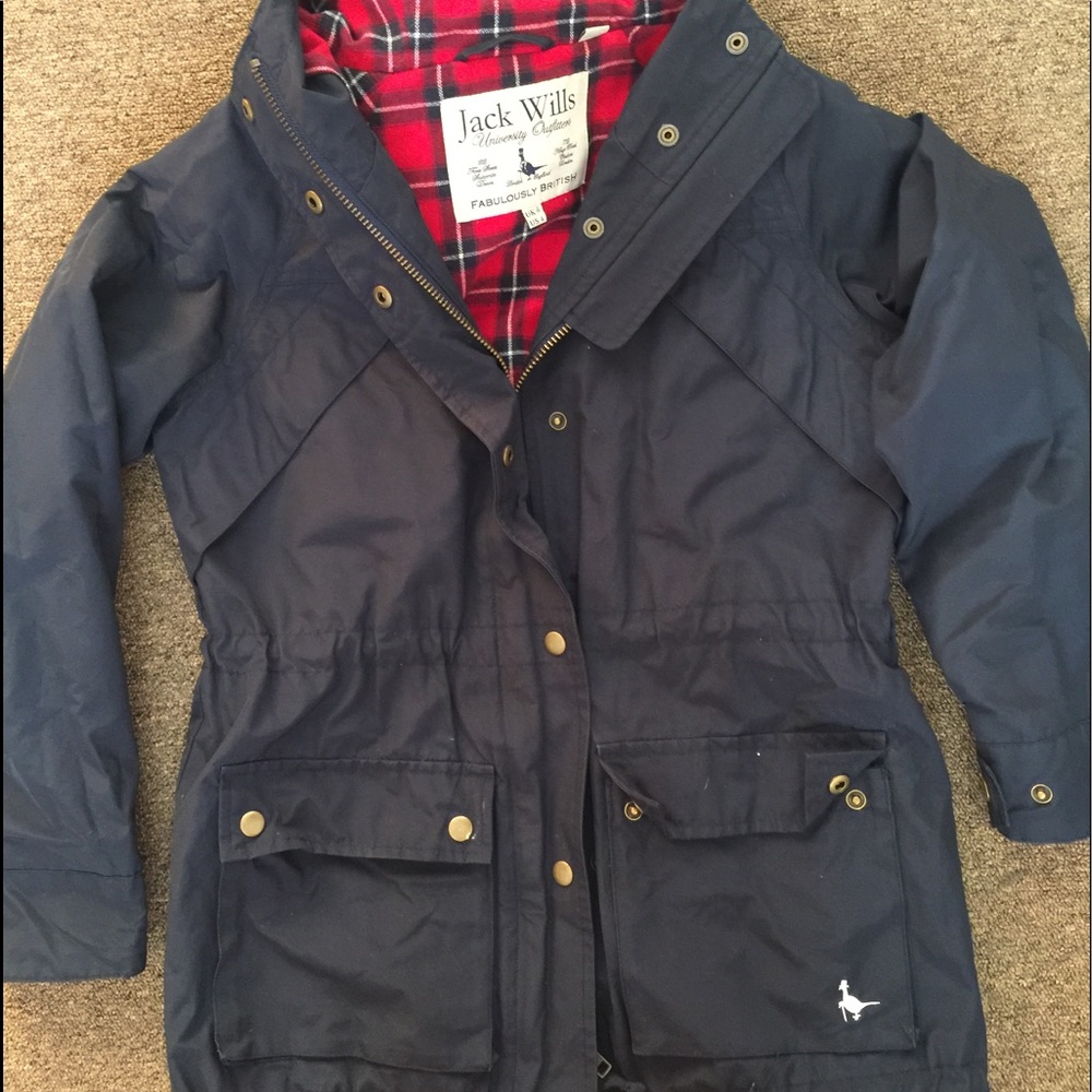 Jack Wills Navy Raincoat